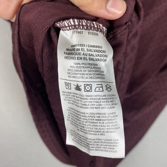 Nike Mens Breathe Training Shirt Size L Maroon Red Short Sleeve 886742-652 Run - Picture 5 of 7